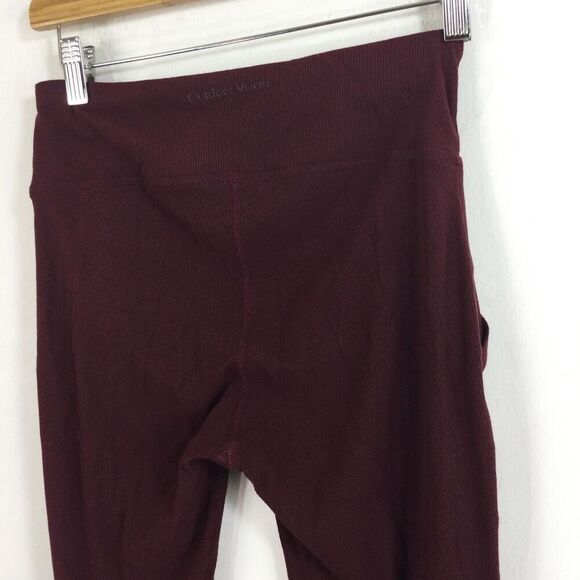 Outdoor Voices Leggings Superform Rib Flare Yoga Pants High Rise Active Burgundy - Picture 7 of 10